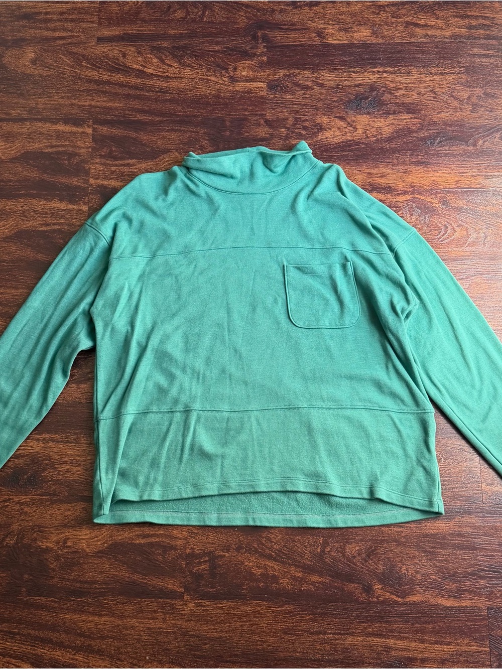 Croft & Barrow Teal Green Mock Neck Fleece Pullover Size L